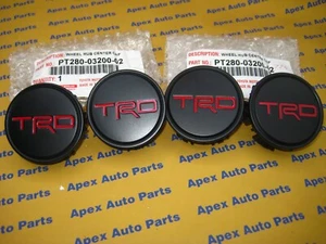 Toyota Camry Avalon Matte Black TRD Wheel Center Caps Genuine OEM Set of 4 - Picture 1 of 5
