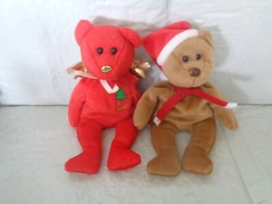 (2) TY - Beanie Baby/ Babies - Gift Bear & 1997 Holiday Teddy - No Tags - Picture 1 of 1