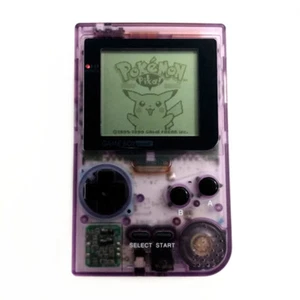 Retrofit Clear Purple Nintendo Game Boy Pocket Console GBP + Game Card - Picture 1 of 7