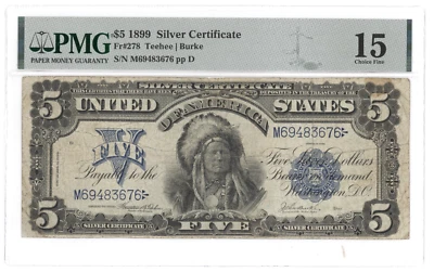Fr # 278 1899 $5 Silver Certificate "Indian Chief Note" PMG Choice Fine 15 com - Image 1 of 2