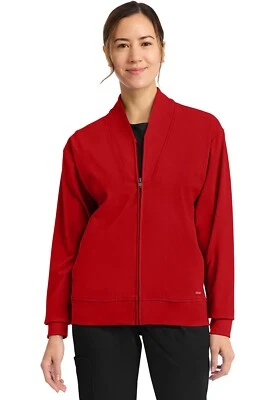 Cherokee Achieve Women's Zip-Up Warm-Up Jacket CK353 REDN Red Free Shipping - Image 1 of 4