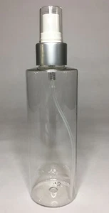 Empty 150ml Clear Cylindrical Plastic Bottles +Silver Atomiser Spray ANY AMOUNT - Picture 1 of 1