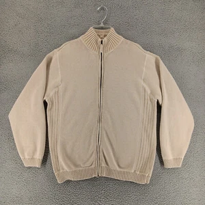 Van Heusen Sweater Mens Large Beige Full Zip Sweater Studio - Picture 1 of 10