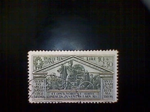 Stamps, Italy, Scott #256, used(o), 1930, Virgil Set, Aeneas Leading His Army - Picture 1 of 2