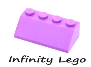 6 LEGO Medium Lavender Slope 45° 2 x 4 (3037) - 6 Pieces - Picture 1 of 1