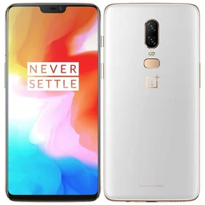 OnePlus 6 4G Silk White 128GB + 8GB Dual-SIM Factory Unlocked Global NEW - Afbeelding 1 van 3