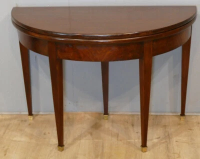 Console Table De Jeux Demi Lune En Acajou Syle Directoire, époque Fin XIX ème - Photo 1/4