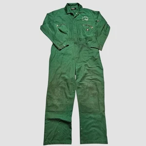 Vtg Dickies Green workwear Mechanic coverall Overalls 44R - Picture 1 of 4