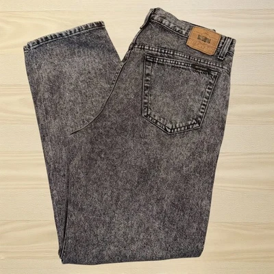 Vintage 80s Brittania Acid Wash Jeans Men 34x32 Black Denim Relaxed Straight Leg - Image 1 of 4