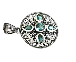 Teal Kyanite Artisan Pendant / 925 Sterling Silver, / 3.15ct 7.7g - Picture 1 of 4