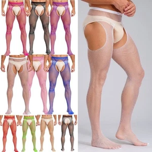 Herren Stretchige Netzstrumpfhose Strumpf Hohe Taille Strapsstrumpfhose Dessous - Bild 1 von 47