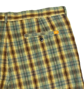 Tommy Bahama Relax 100% Linen Golf Golf Shorts Men’s 40 Green Brown Yellow Plaid - Picture 1 of 7