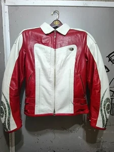 Hein Gericke Womens Leather Biker Jacket Motorcycle Jacket DelMar Sz 10 - Picture 1 of 14