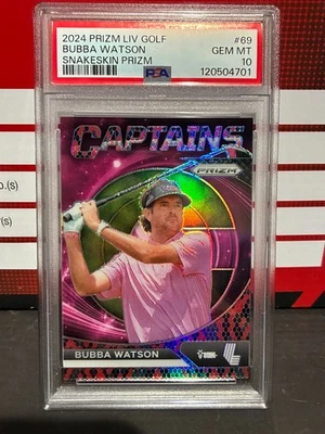 2024 Panini Prizm LIV Golf #69 Bubba Watson Captains Snakeskin #/13 PSA 10 - Image 1 of 2
