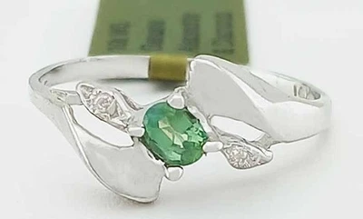 ПОДЛИННОЕ КОЛЬЦО С АЛЕКСАНДРИТОМ И БРИЛЛИАНТАМИ 0,24 карата золото 10 карат - бесплатная оценка сертификата - Изображение 1 из 4