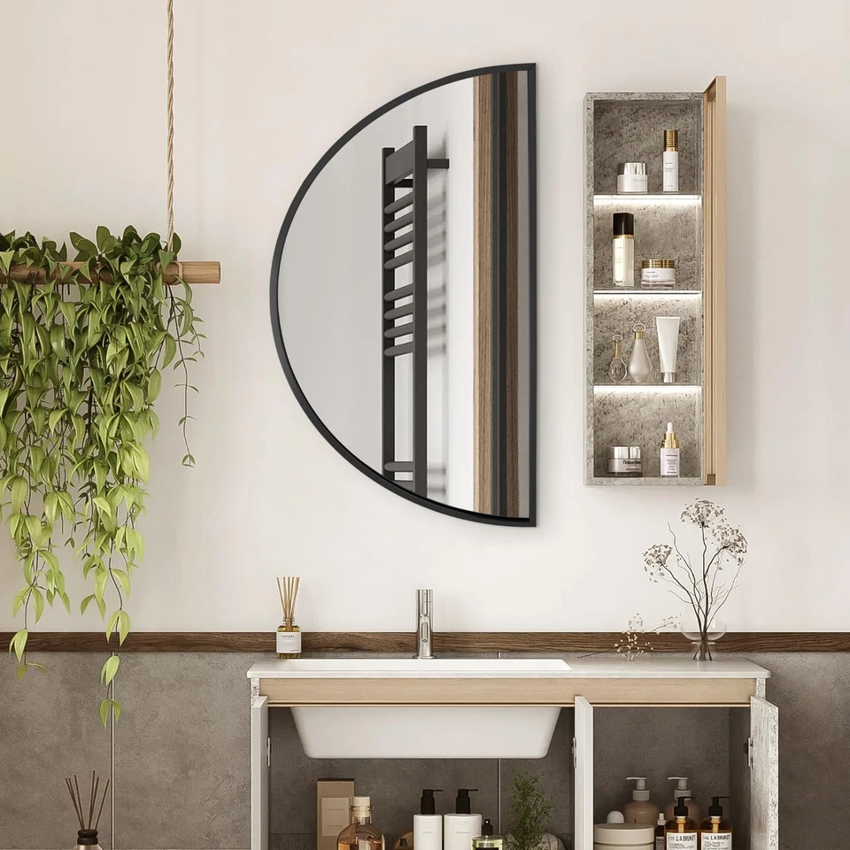 VVK Artistic Half Circle Mirror Decor - Elegant Half Moon Mirrors for Wall Fe... - Image 1 of 4