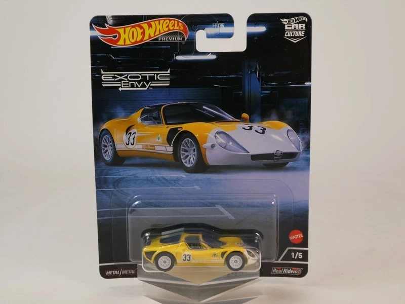 Hot Wheels Premium Alfa Romeo 33 Stradale Jaune Exotic Envy Car Culture HCJ91 - Photo 1/1