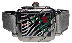 Michele Deco Diamond Zebra Rose Wristwatch w/ New Strap-Ref. MW06T01F7935-.34tw - Picture 1 of 12