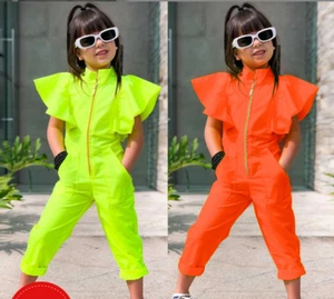 Baby Girls sleeveless Bodysuit Fashion Catsuit One Piece Casual Playsuit Clothes - Picture 1 of 19