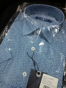 NWT Stone Rose men's size 2(Small)Short sleeve button down Shirt Geometric Arrow - Picture 1 of 12