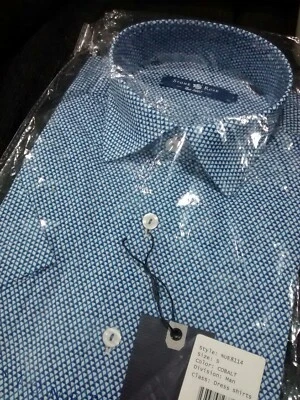 NWT Stone Rose men's size 2(Small)Short sleeve button down Shirt Geometric Arrow - Image 1 of 4