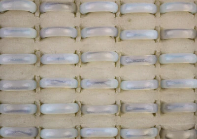 60pcs Wholesale Lots White Opal Natural Stone Jewellery Lady's Charming Rings - Image 1 of 4