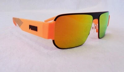 Gafas de sol unisex PUMA PU0283S 004 negras/naranja/doradas 57-17-145 - nuevas Foto 1 de 4