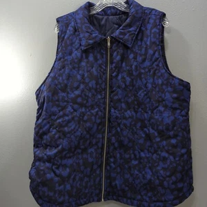 Live Well Lifestyle Women's 18/20 Reversible Blue & Black Puffer Vest J19 - Picture 1 of 7