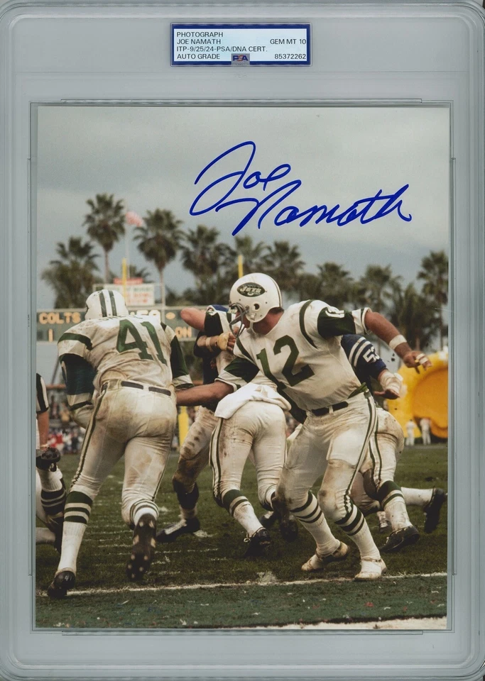 JOE NAMATH SIGNED 8X10 NEW YORK JETS PSA DNA SUPER BOWL III GEM MINT 10 AUTO - Image 1 of 1