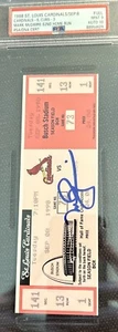 Psa 9 Auto 10 JSA witness Mark McGwire Signed 1998 62 HR Cardinals Ticket - Picture 1 of 4