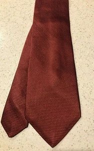 JIM THOMPSON 100% Silk Jacquard Self- Check Red Tie, Handmade - Picture 1 of 7