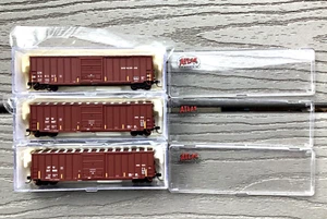 3 ATLAS 1/160 N CN & CN ( GTW ) Precision Design 50' Rib-Side Brown Box Cars NIB - Picture 1 of 14