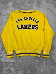 Los Angeles Lakers Sweater Mens Medium Yellow Purple Ultra Game NBA Basketball - Picture 1 of 8