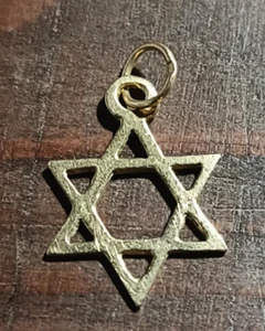 Antiker alter portugiesischer massiver 19k Gold Anhänger Davidstern - Bild 1 von 3