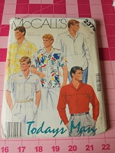Vintage McCalls Pattern 2379 Mens Shirt Yoke Hem Variations Size 36 UNCUT - Picture 1 of 7