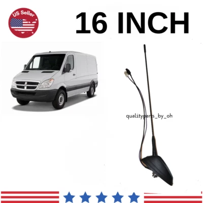 16" Black Replacement Antenna Mast AM/FM For Dodge Sprinter 3500 (2007-2009) - Image 1 of 3