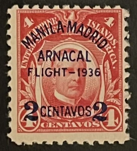 Travelstamps: 1936 Manila-Madrid US Possession Philippines 2c on 4c Sc #C54 MNH - Picture 1 of 5