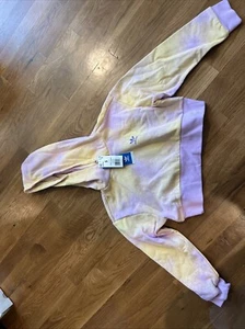Adidas Girls Crop Hoodie Size S, New With Tags in Bliss Lilac/Almost Yellow. - Picture 1 of 2