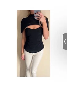 Brandon Maxwell Cape Effekt Bustier Top Small Atemberaubend! - Bild 1 von 6