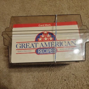 Vintage 80s Great American Recipe Cards Plastic Storage Box - Imagen 1 de 2