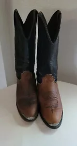 DURANGO (8 EE) 2-TONE Tall STITCHED LEATHER COWBOY BOOTS MADE IN USA METAL TIP 8 - Picture 1 of 4
