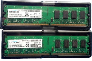 MEMORIE RAM CRUCIAL 4 GB (2 x 2 GB) DDR2 667 MHz - 1,8V DIMM - MB CON CPU INTEL - Foto 1 di 7