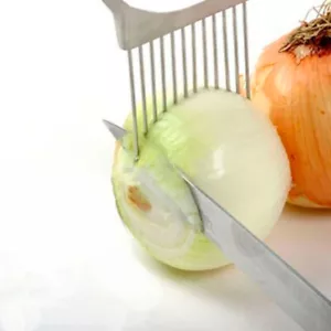 Onion Tomato Vegetable Slicer Cutting Aid Guide Holder Slicing Cutter Gadget New - Picture 1 of 1