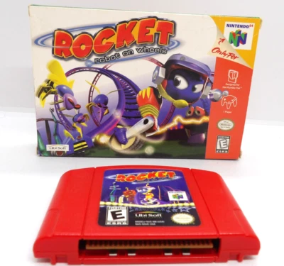 Authentic Rocket Robot On Wheels Box And Cartridge Only Nintendo 64 N64 Tested - Image 1 of 4