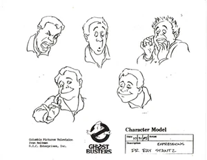 80's THE REAL GHOSTBUSTERS TV Dr Ray Stantz Expressions Model Sheet DIC/Columbia - Picture 1 of 1