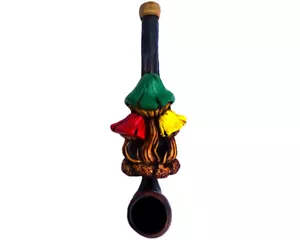 Rasta Mushrooms Handmade Tabak Rauchen kleine Handpfeife Reggae Trippy Shrooms - Bild 1 von 2