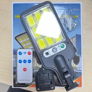 LED Solar Light Motion Sensor 3 Modes Flood Lamp Outdoor Street Wall Yard Garden - Picture 1 of 9