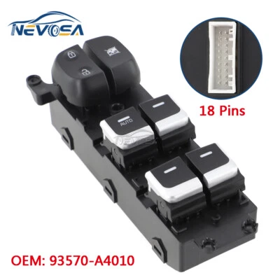 Power Window Switch 左前签名适用于 2013 - 2016 起亚 Rondo Carens 93570-A4010 — 第 1/4 张图片