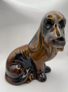 Vintage Handcrafted Ceramic Made in Brazil Bloodhound/ Bassett Hound Figurine - Picture 1 of 6