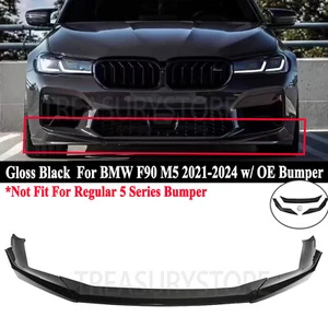 For BMW F90 M5 M5C 21-24 CS Style Gloss Black Front Bumper Lip Splitter Spoiler - Picture 1 of 8